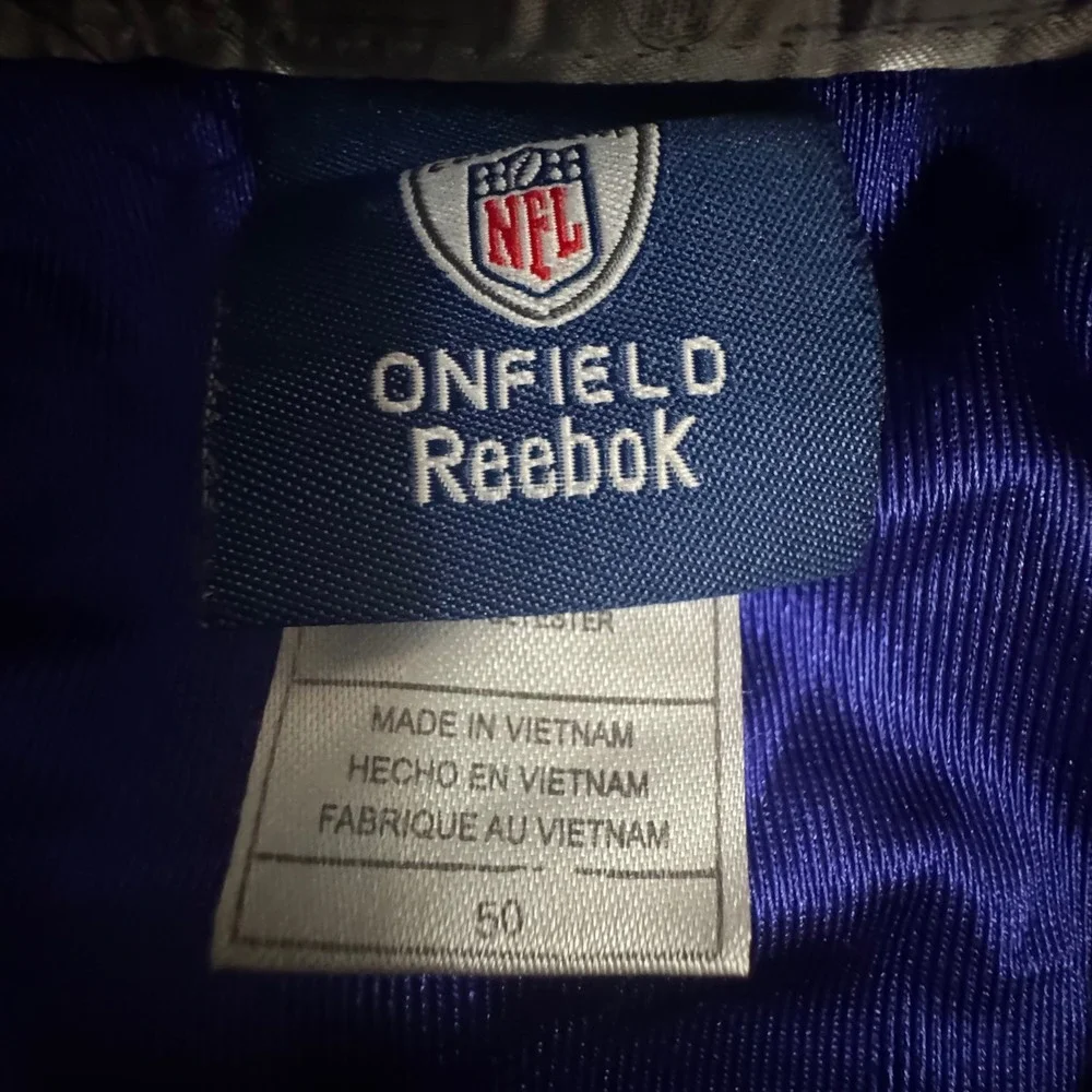 Reebok NFL Baltimore Ravens Ed Reed 20 Authentic Onfield Jersey Purple Size 50